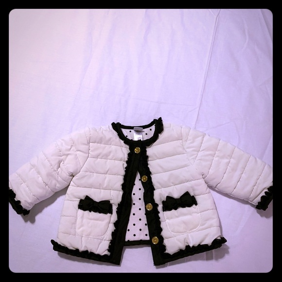 girls black quilted jacket